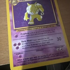 Hypno Pokémon Trading Card fossil